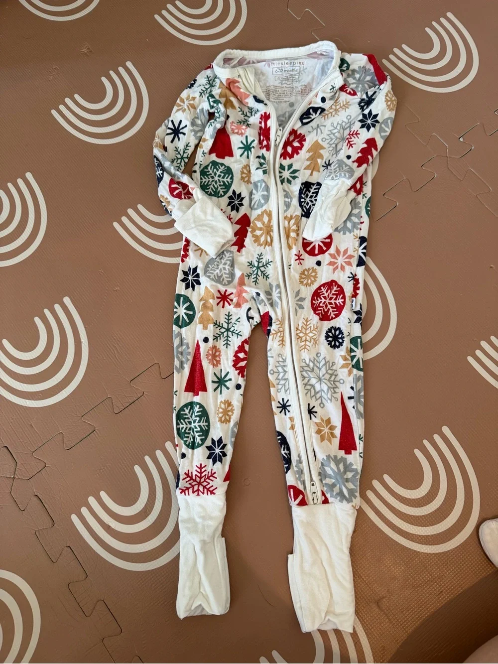 Holiday Snowflake One-Piece Pajamas - White Multi